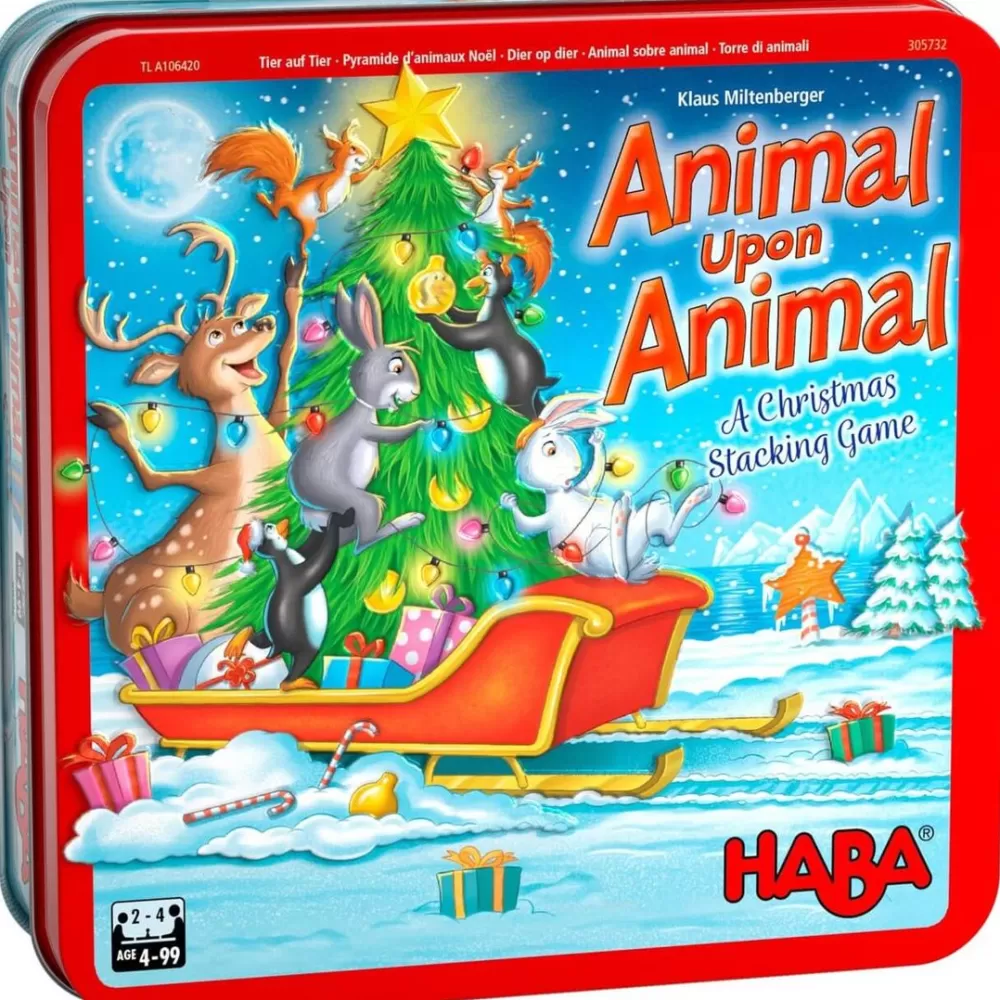 HABA Animal Upon Animal Christmas Stacking Game< Travel + Magnetic Games