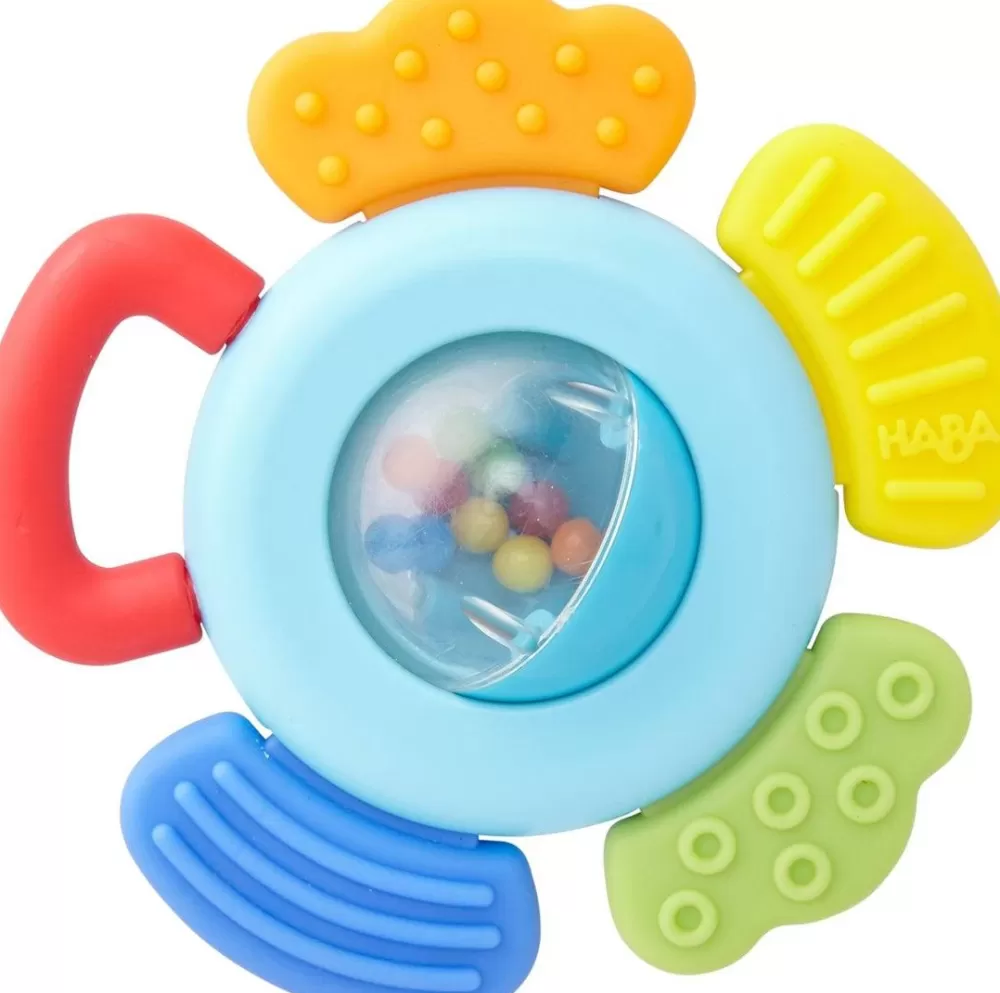 HABA Blossom Plastic Baby Rattle & Teething Toy< Grasping + Teething Toys