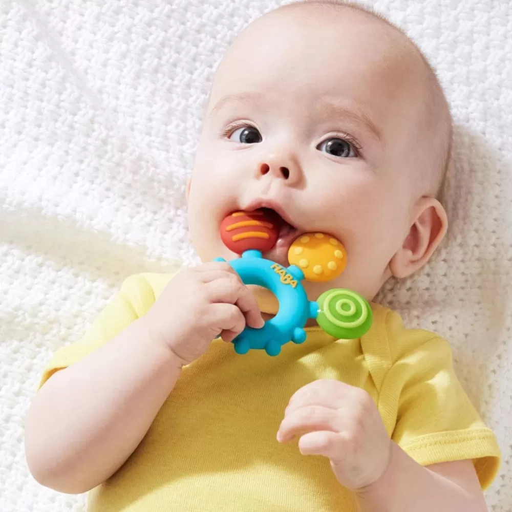 HABA Color Play Silicone Teether< Grasping + Teething Toys