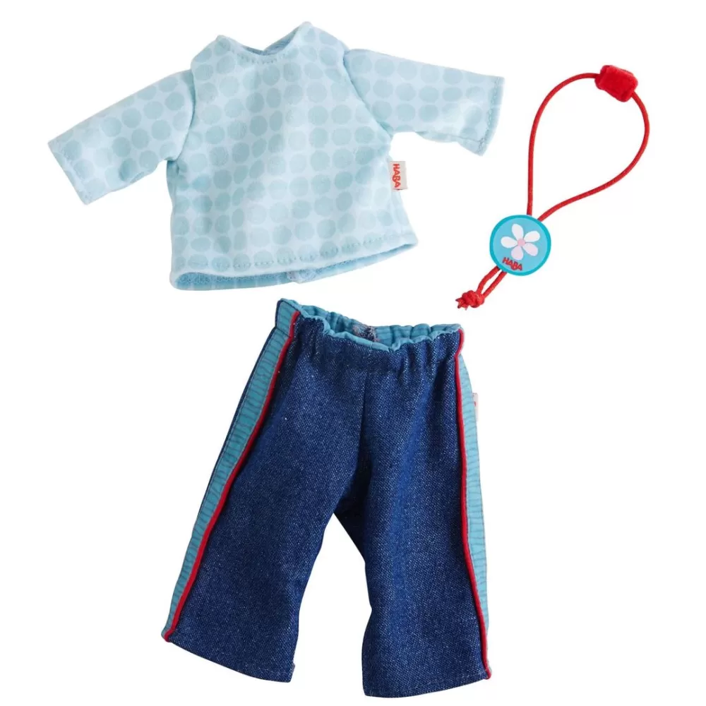 HABA Dress Set Jeans For 12" Soft Dolls< Doll Clothes + Accessories