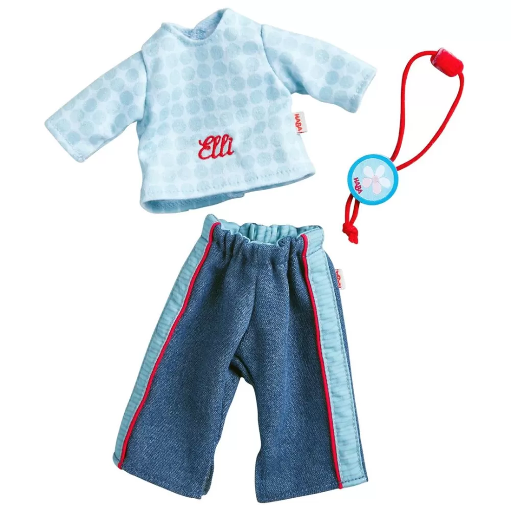 HABA Dress Set Jeans For 12" Soft Dolls< Doll Clothes + Accessories