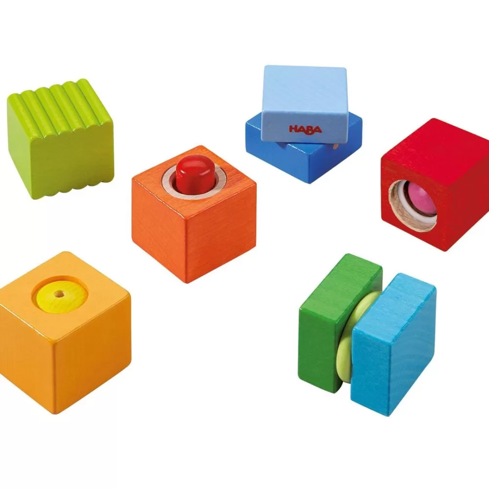 HABA Fun With Sounds Wooden Discovery Blocks< Wooden Building Blocks