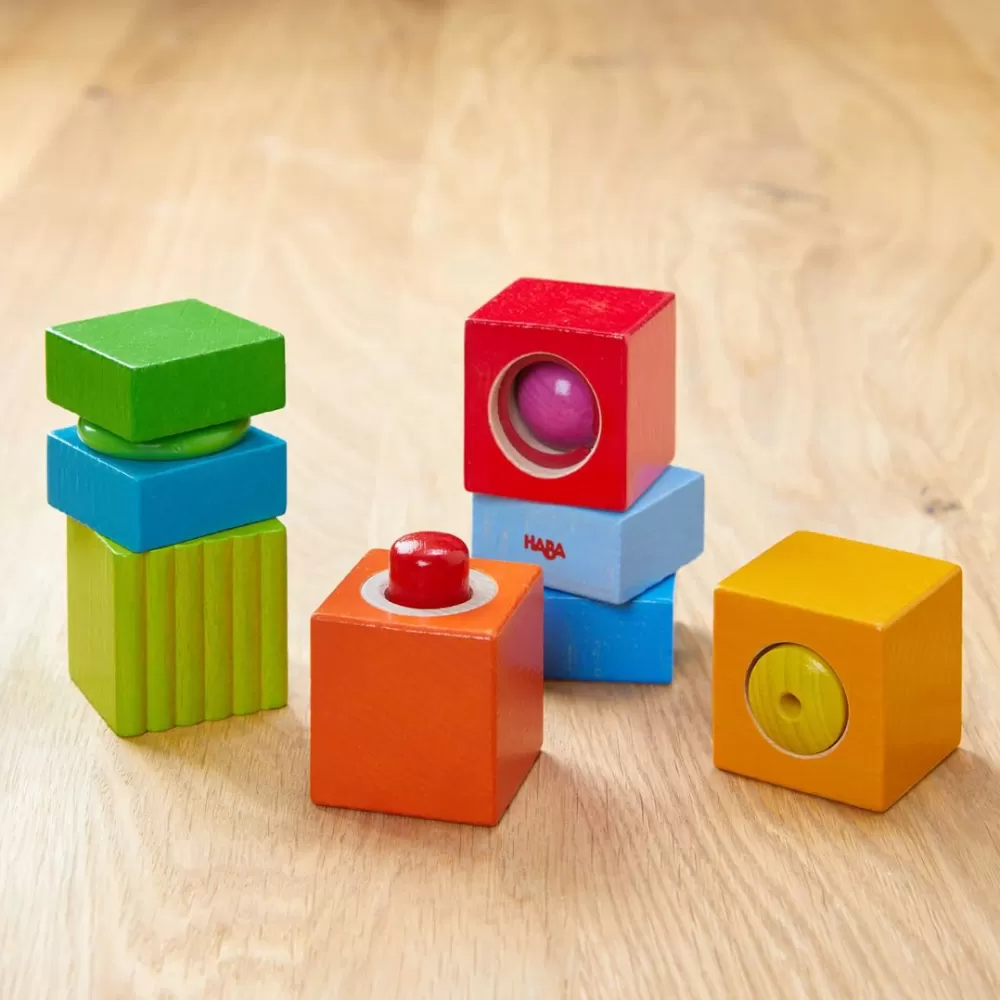 HABA Fun With Sounds Wooden Discovery Blocks< Wooden Building Blocks