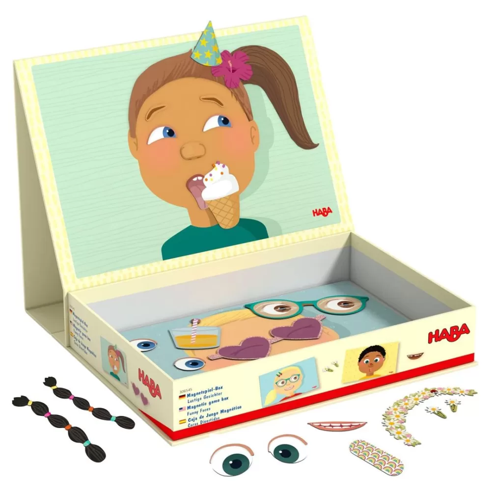 HABA Funny Faces Magnetic Game Box< Lacing Toys + Motor Skills