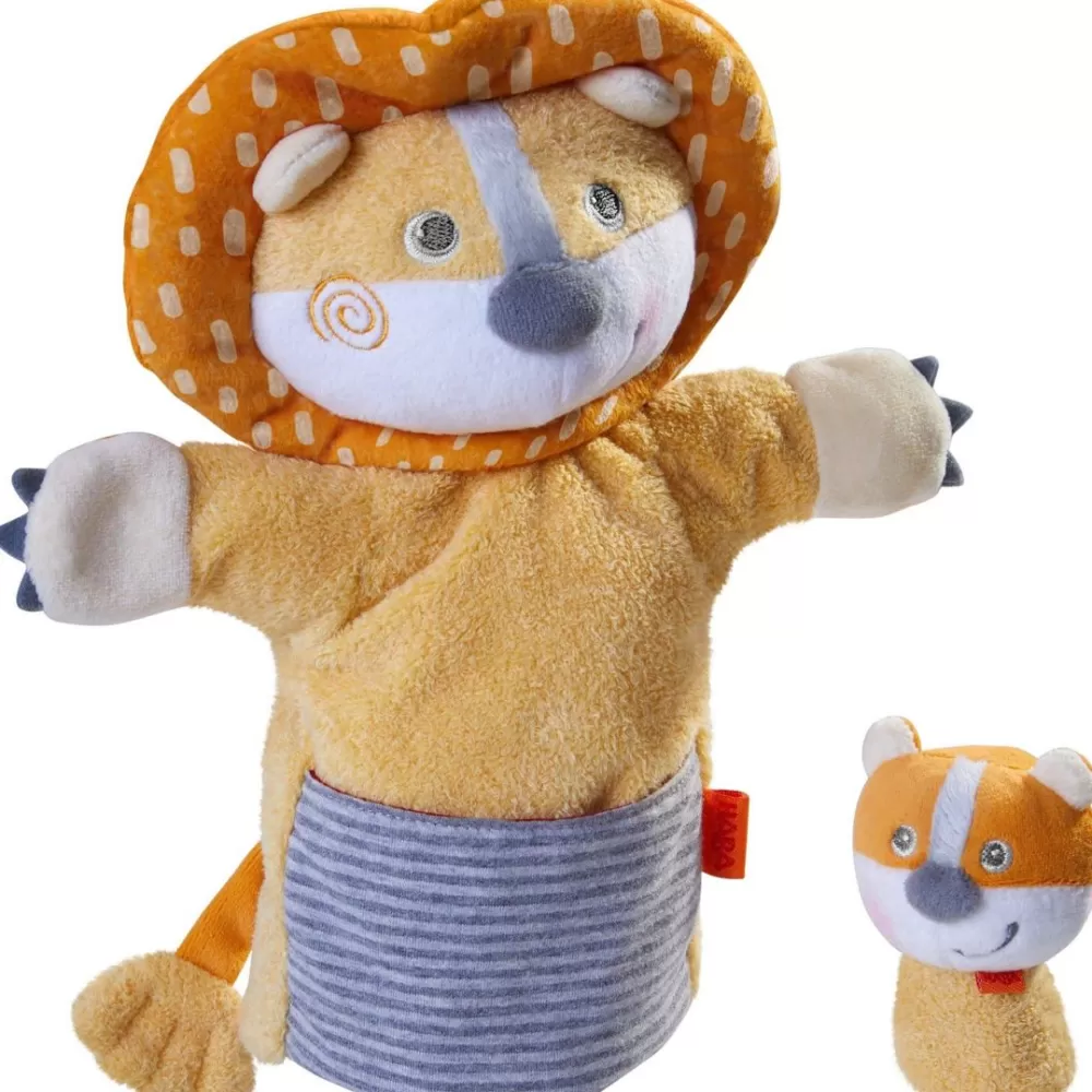 HABA Glove Puppet Lion With Baby Cub Finger Puppet< Puppets