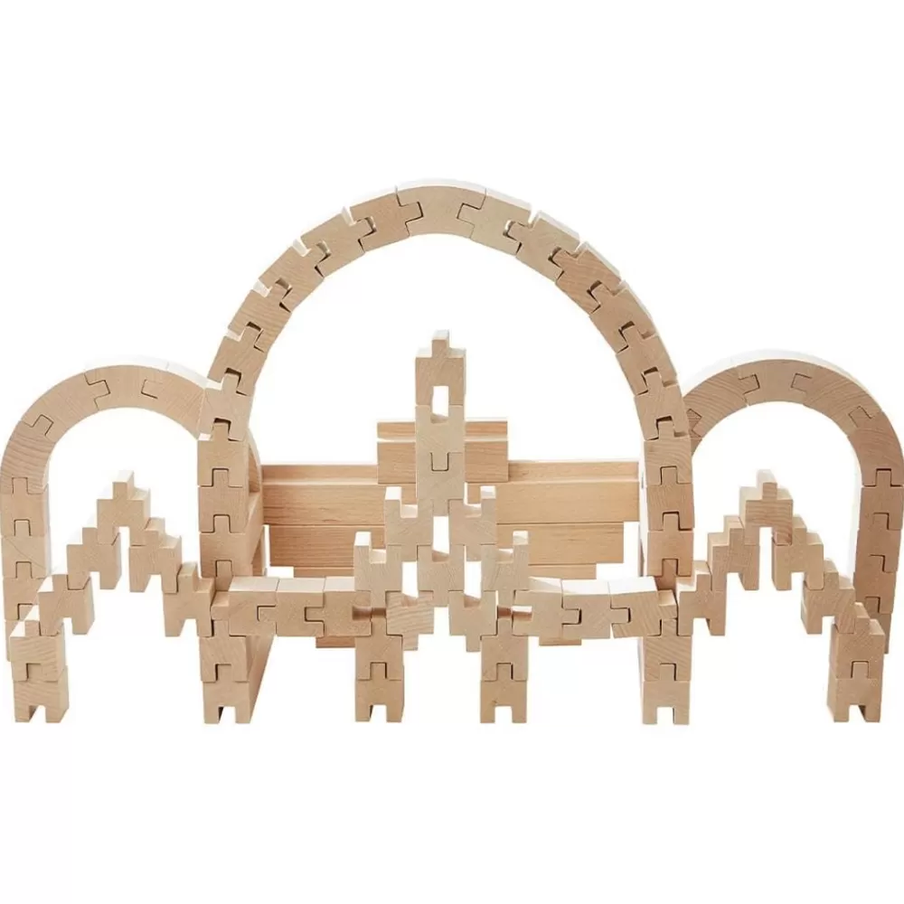 HABA Interlocking Wooden Blocks Construction Set< Wooden Building Blocks