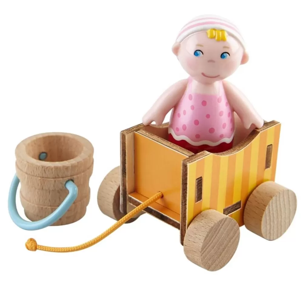 HABA Little Friends Baby Nora Doll With Wagon & Pail< Little Friends People