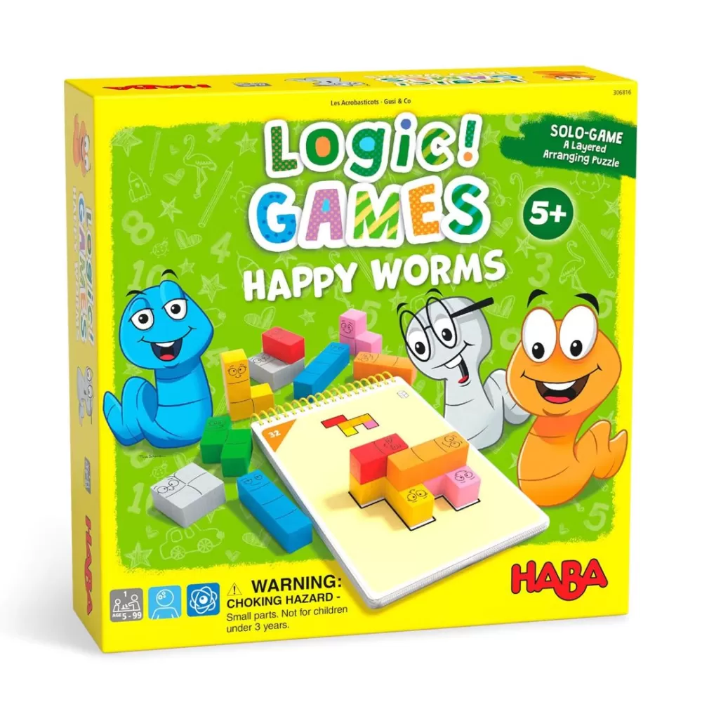 HABA Logic! Games: Happy Worms< Matching + Memory Games