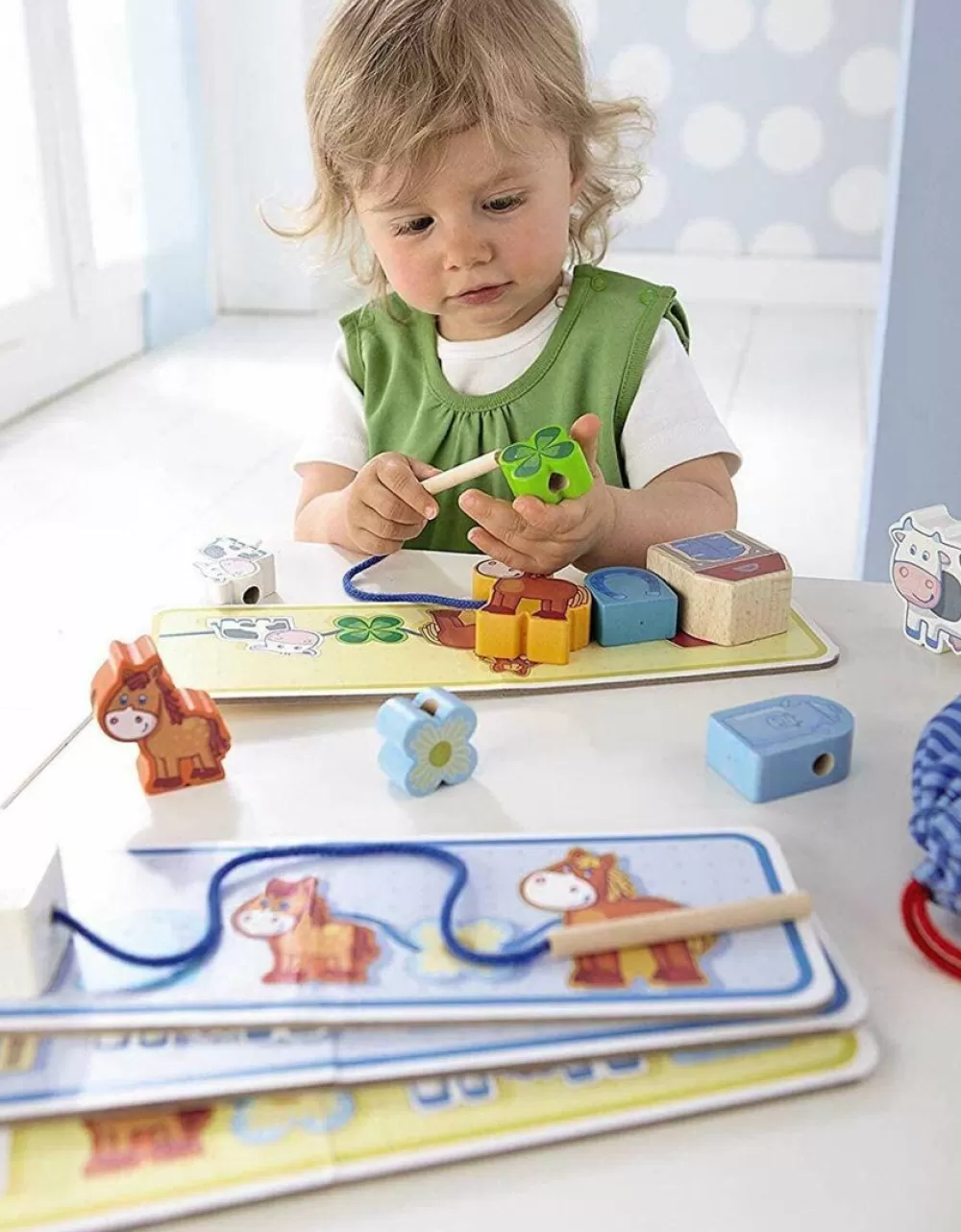 HABA On The Farm Threading Game< Lacing Toys + Motor Skills