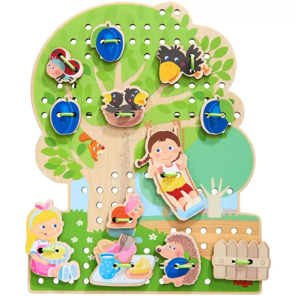 HABA Orchard 31 Piece Threading Game< Lacing Toys + Motor Skills