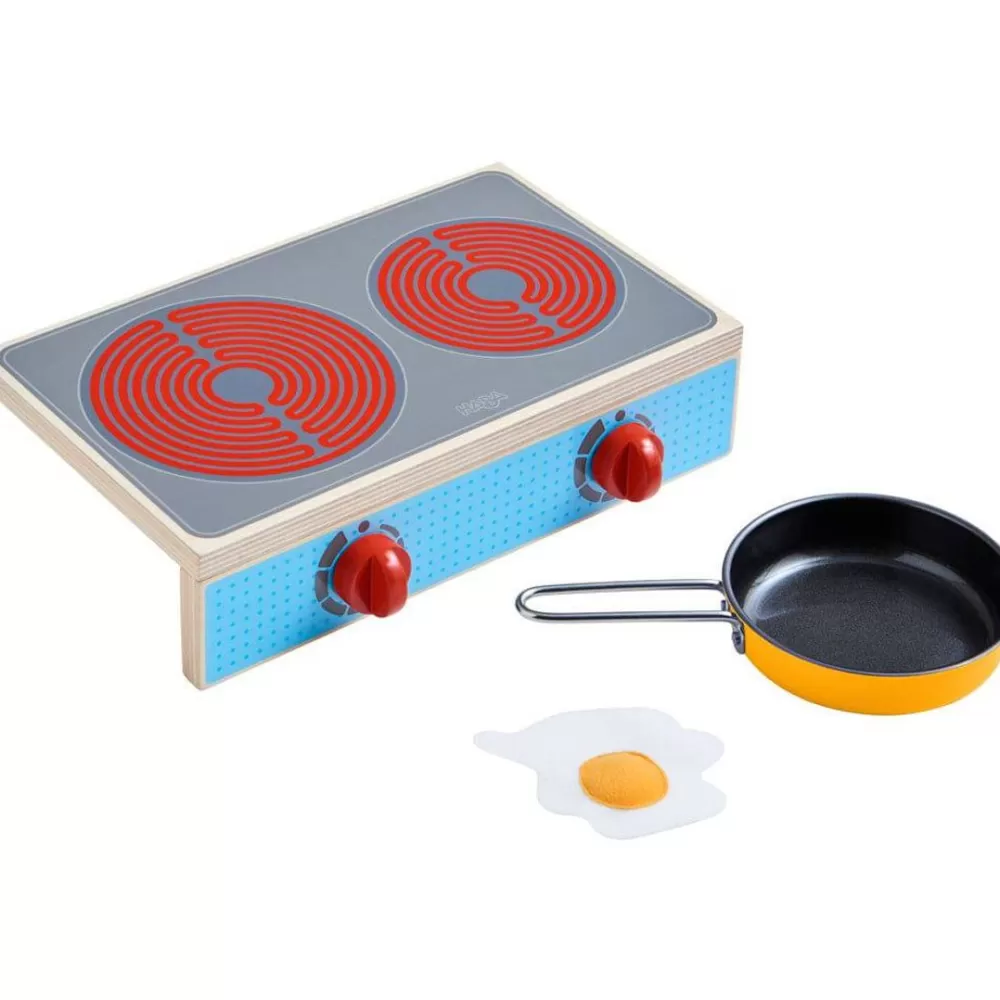 HABA Portable Wooden Cooktop Set Culina< Pretend Play Food