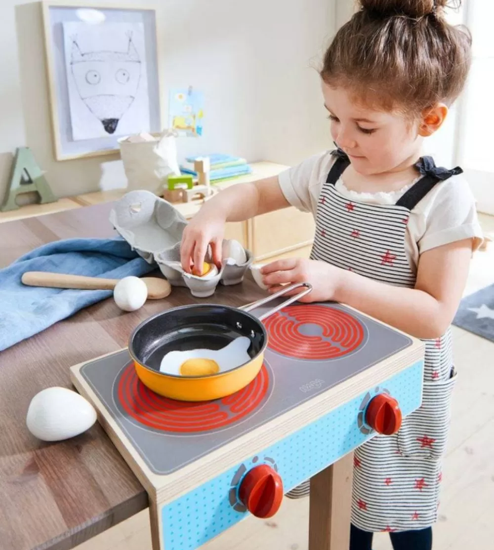 HABA Portable Wooden Cooktop Set Culina< Pretend Play Food