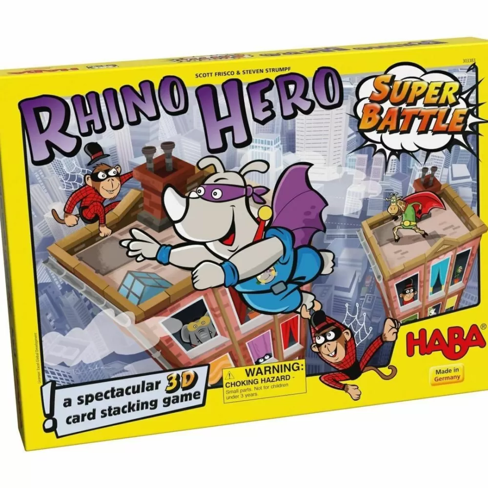 HABA Rhino Hero - Super Battle Stacking Game< Family Games