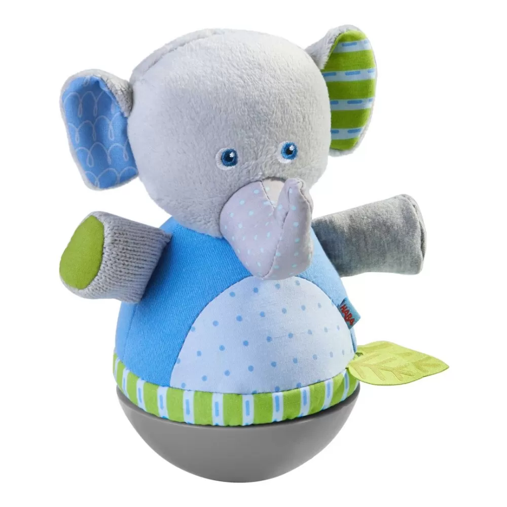 HABA Roly Poly Elephant Wobbling Soft Baby Toy< Plush Baby Toys