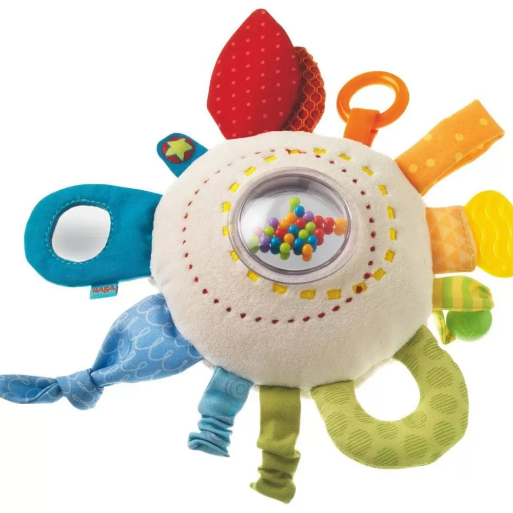 HABA Teether Cuddly Rainbow Round Activity Toy< Plush Baby Toys