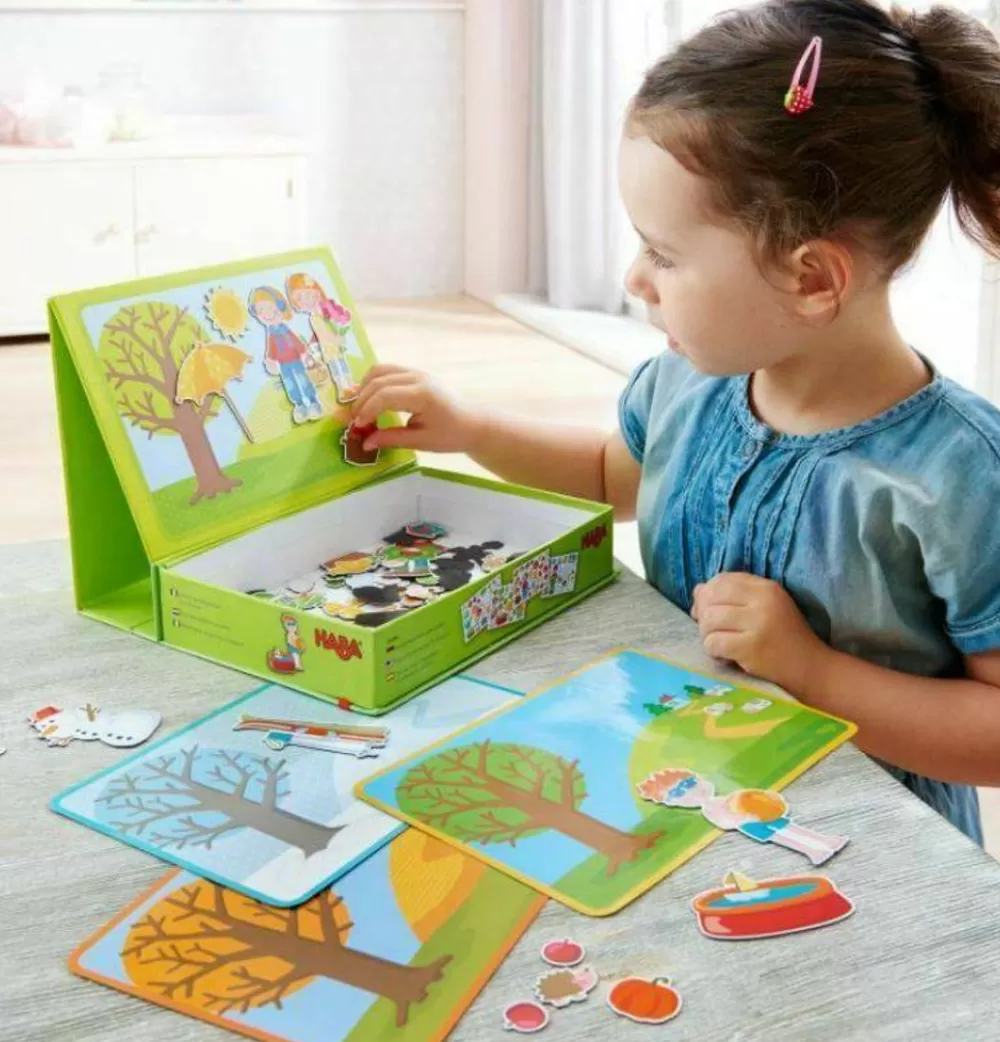 HABA The Seasons Magnetic Game Box< Lacing Toys + Motor Skills