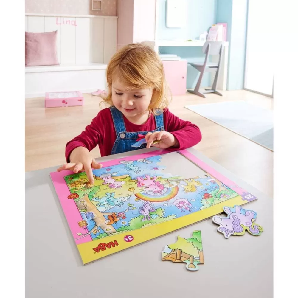 HABA Unicorn Glitterluck 25 Piece Frame Puzzle< Puzzles