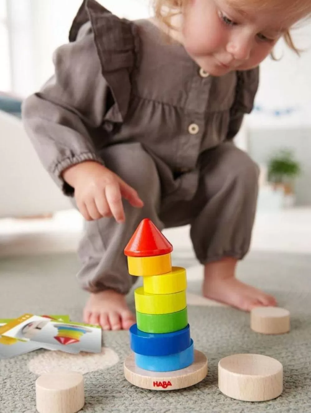 HABA Wobbly Tower Wooden Stacking Game< Arranging Games