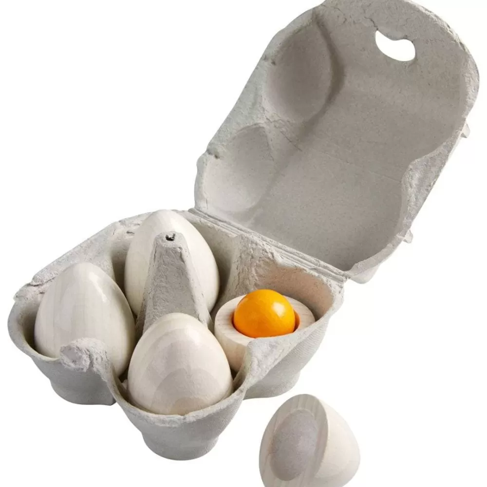 HABA Wooden Eggs With Removable Yolk Play Food< Pretend Play Food